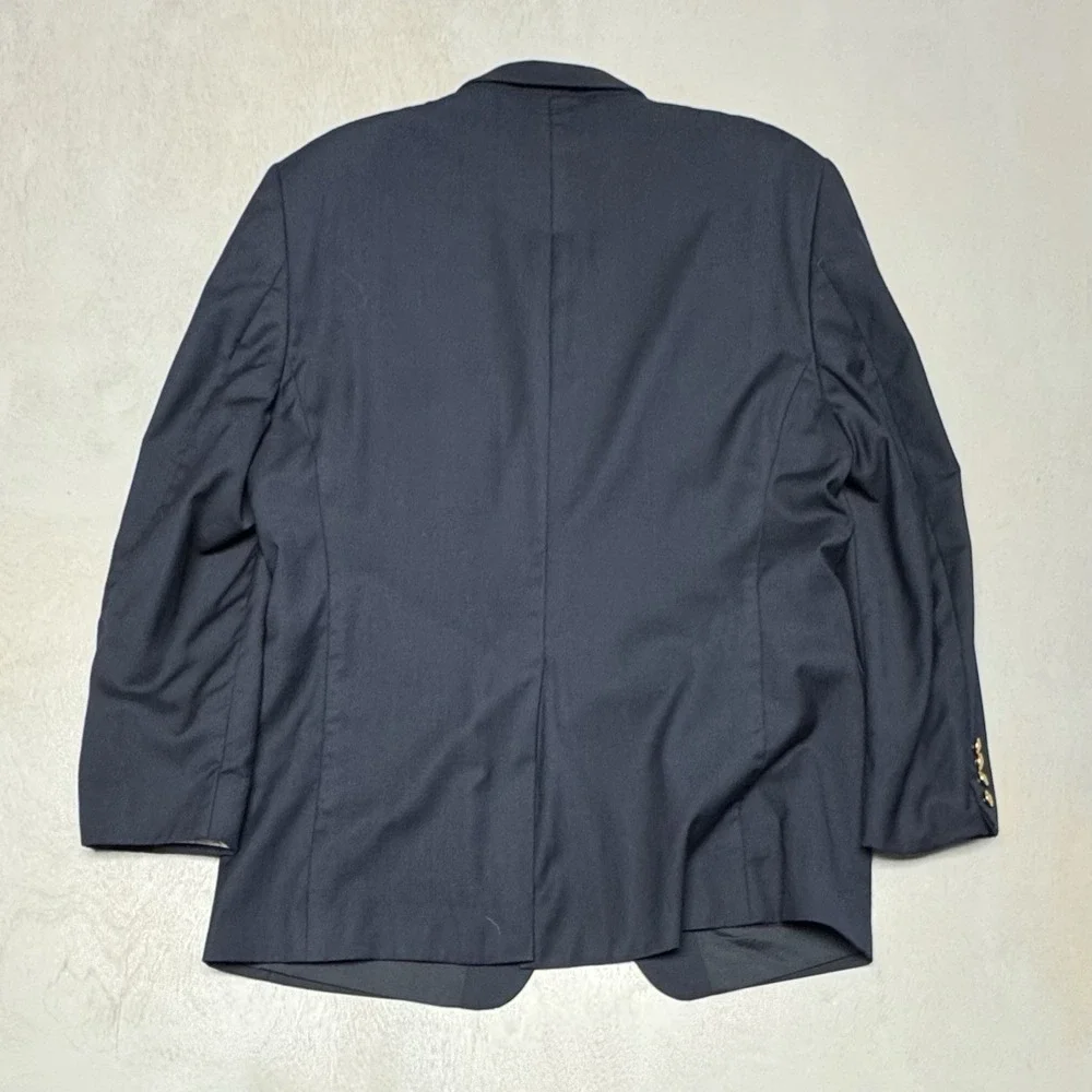 Lauren Ralph Lauren Blazer Sport Coat Men's 43R Navy 100% Wool Gold Buttons